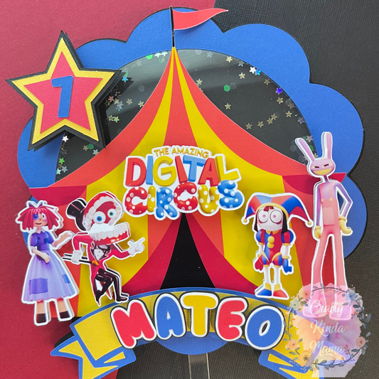 Digital Circus Inspired Cake Topper