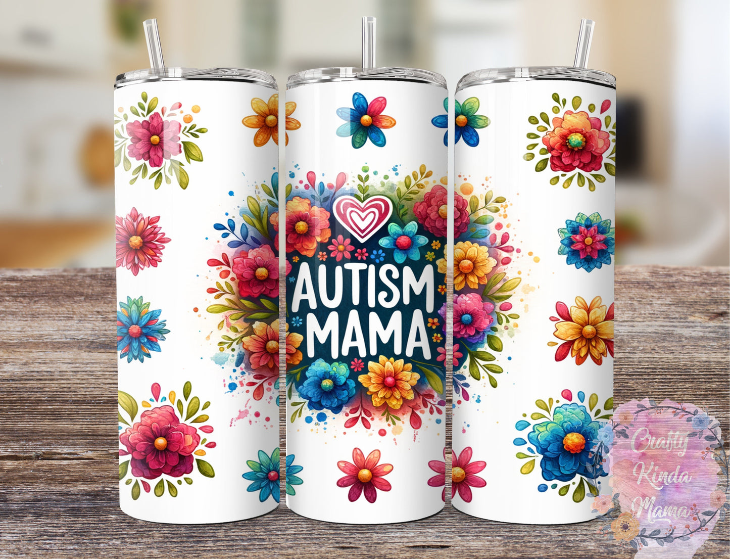 Autism Mama 20oz Tumbleror sports bottle *Option to Personalize*