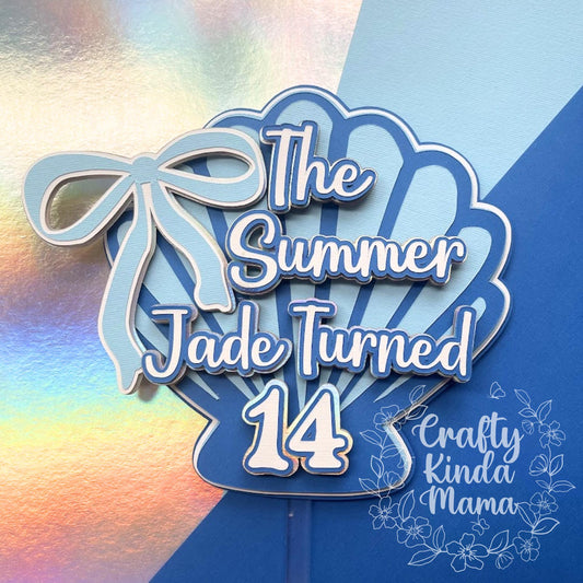 The Summer I Turned Cake Topper | Personalized Birthday Topper | Beach Theme Party Decoration